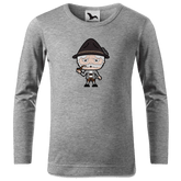 Da Oid Sinzer Grundfiguren Longsleeve Kinder Grau Meliert Waldering Front